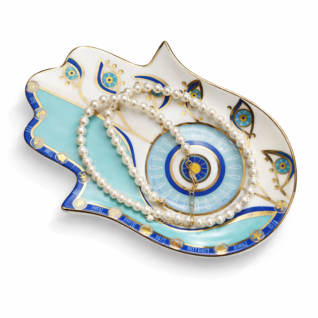 CERAMIC HAMSA JEWELRY TRAY